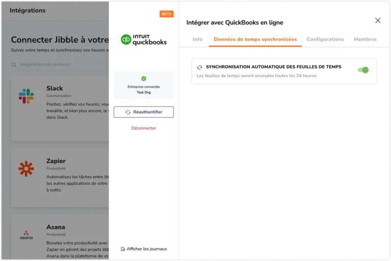 Quickbooks time sync data